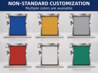 Porte à enroulement rapide isolante pour projets de chambre froide, en PVC, surface finie, automatique, avec système de réparation d'impact