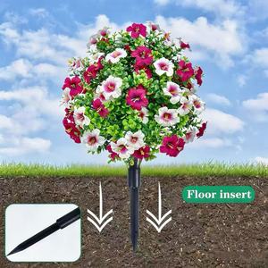 Fiori Artificiali, Eucalipto e <span class=keywords><strong>Violette</strong></span> Artificiali con Picchetti per Inserimento a Terra, Decorazione per Giardino e Casa - Product Image 3