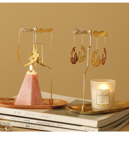 Fashion Metal Tabletop Christmas Decoration Home Spinning <b>Carousel</b> <b>Candle</b> Holder Rotating Tealight Stand - Product Image 3