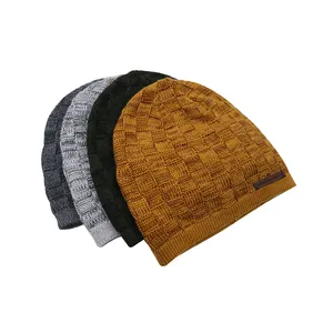 Cappelli a cuffia Skullies senza risvolto lavorati a maglia misti lana Merino personalizzati all'ingrosso