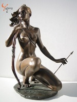 Estatuas de Mujeres Desnudas Sensuales en Bronce, Diseño Personalizado, Hermosa Escultura de Guerrera Desnuda en Latón, Arte Metálico, Artesanía de Tamaño Real