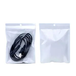 100pcs trắng rõ ràng tự con dấu dây kéo nhựa bao bì bán lẻ Poly Túi <span class=keywords><strong>Ziplock</strong></span> Zip khóa túi gói với hang lỗ - Product Image 5