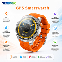 SENBONO MAX88 Große Smartwatch 470mAh Akku GPS & Kompass Kabelloses Telefonieren Fitness-Tracker Schlafmonitor Smartwatch für Männer