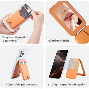 Portefeuille magnétique en PU en gros, support réglable, <span class=keywords><strong>MagSafe</strong></span>, porte-cartes RFID, <span class=keywords><strong>pack</strong></span> de cartes de crédit, design personnalisé pour <span class=keywords><strong>Apple</strong></span> iPhone - Product Image 3
