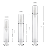 Botol Pompa Plastik Airless Mini 5ml 10ml 15ml Wadah Kosmetik Kosong untuk Perjalanan untuk Cairan Lotion Serum Perawatan Kulit
