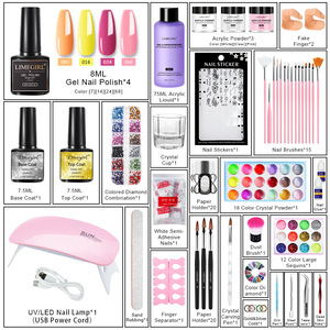 Kit de soin des pieds avec <span class=keywords><strong>gel</strong></span> vernis à ongles et lampe UV, ensemble de poudre acrylique 30 couleurs et liquide, outils de manucure - Product Image 2