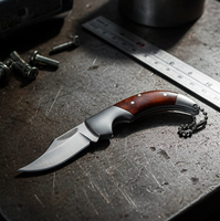 Couteau de poche EDC très économique, couteau à fruits domestique, couteau pliant portable en acier inoxydable avec manche en résine, porte-clés pour la randonnée
