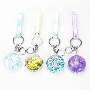 Llavero líquido lleno de aceite de agua, lentejuelas acrílicas, arena movediza dentro del llavero del coche, anillo brillante - Product Image 1