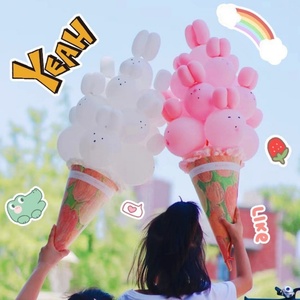Ice Cream <b>Balloon</b> Bouquet Latex Bunny Cone Easter & Christmas Customizable Size DIY Inflatable Photo Prop for Outdoor Stall - Product Image 3