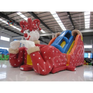 PVC đôi làn bơm hơi khổng lồ trượt khô bơm hơi Bouncer nhảy trượt bơm hơi siêu chú hề trượt cho trò chơi ngoài trời - Product Image 1