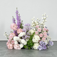 Bande de fleurs artificielles en soie rose pour décorations de mariage, remise de diplôme, fête des mères, allée et chemin de table