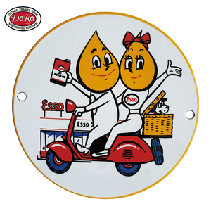 Vintage Discount Jaune <span class=keywords><strong>Esso</strong></span> Garçon Fille Vélo Essence Moteur Huile Entreprise Meilleure Vente En Gros Émail Porcelaine Signes - Product Image 1