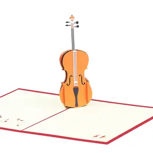 Креативная Веселая открытка на день рождения ручной работы с скрипкой, 3d выдвижная поздравительная открытка на выпускной сезон