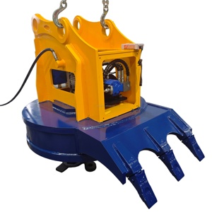 Aimant de levage hydraulique pour le nettoyage des chantiers de construction, la récupération des débris métalliques et des barres d'armature, manutention et recyclage des métaux hautement efficaces - Product Image 3