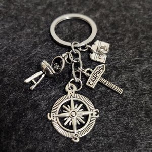 Xu Hướng Nướng Thịt Nướng Thông Tháp Signpost Cắm Trại Móc Khóa Sáng Tạo Đèn Máy Ảnh La Bàn Cắm Trại Du Lịch <span class=keywords><strong>Keychain</strong></span> Cho Phụ Nữ - Product Image 4