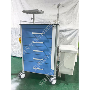 รถเข็นฉุกเฉินทางการแพทย์ Maijie แบบ 5 ชั้น พร้อมกุญแจล็อค สำหรับโรงพยาบาล - Product Image 2