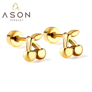 Pendientes de Botón en Forma de Corazón, Chapados en Oro de 18K, Acero Inoxidable, Joyería Minimalista y Elegante para Mujer - Product Image 2