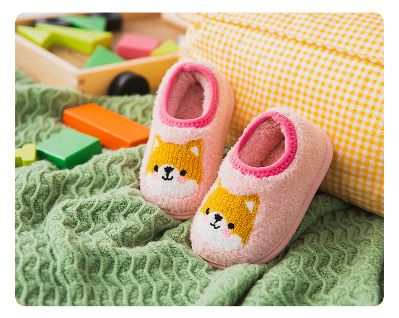 Indoor House Shoes Non-slip Little Girls Boys Cotton Shoes Winter Slippers for Children