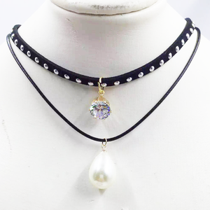 <span class=keywords><strong>Cordon</strong></span> en daim synthétique clouté avec rivets plats dorés de 5 mm, fait main et coloré, pour la fabrication de colliers et de bracelets de mode – Vente en gros - Product Image 5