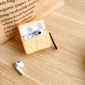 Étui pour écouteurs Apple <span class=keywords><strong>Airpods</strong></span> 1 2 3 4 Pro 2 en forme de pain grillé 3D amusant, housse anti-chute pour écouteurs sans fil, boîte de charge - Product Image 2