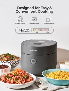 <span class=keywords><strong>CUCKOO</strong></span> <span class=keywords><strong>Cuiseur</strong></span> à riz Micom 6 tasses (avant cuisson) / 12 tasses (après cuisson) avec cuve intérieure antiadhésive, 9 programmes, Fuzzy Logic, nettoyage automatique, minuteur rapide pour le riz - Product Image 2