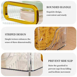 Plateau de service et de rangement rectangulaire moderne en plastique ABS, pliable, double, transparent, avec poignées, pour cuisine et cosmétiques - Product Image 2