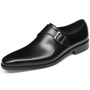 Zapatos de Hombre de Cuero Genuino Personalizados, de Primera Capa de Piel de Vacuno, con Borde Abierto y Adornos, Formales de Negocios, Estilo Británico de Tres Secciones - Product Image 1
