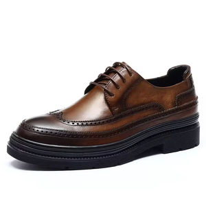 Chaussures habillées Oxford en cuir véritable pour hommes, lacets, antidérapantes, imperméables, respirantes, pour le bureau, les réunions, les mariages, les fêtes - Product Image 6