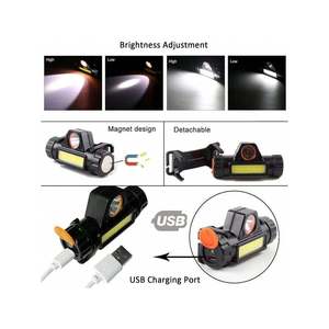 LED lampada frontale ricaricabile USB illuminazione regolabile minatore torcia frontale luce frontale impermeabile - Product Image 6
