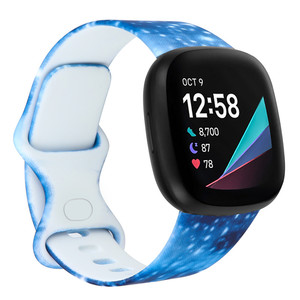 Bracelet de <span class=keywords><strong>sport</strong></span> S/L, accessoires, bracelet de remplacement pour <span class=keywords><strong>Fitbit</strong></span> Versa 3/<span class=keywords><strong>Sense</strong></span>, bracelet de <span class=keywords><strong>montre</strong></span> en silicone imprimé avec motifs colorés - Product Image 5