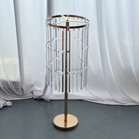 Haute qualité métal or lustre décor de Table pour les mariages cristal fleur affichage toile de fond support extérieur événement fournitures