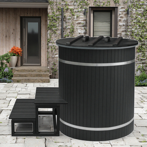 Icemend อ่างอาบน้ำต้นซีดาร์สีแดงสวยงามสำหรับการบำบัดอาบน้ำร้อนและเย็นทนทานและผ่อนคลายสำหรับการใช้งานทั้งในร่มและกลางแจ้ง - Product Image 1