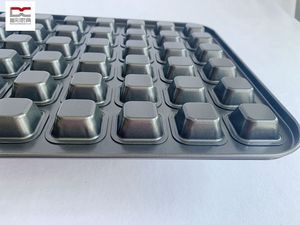 Bandeja antiadherente de acero al carbono para hornear mini muffins cuadrados con 48 cavidades, tipo Brownie Bites, ecológica y multicapa. - Product Image 4