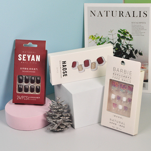 Bán buôn biểu tượng tùy chỉnh Báo Chí trên móng tay màu hồng tím hộp vàng sang trọng lá dập Cmyk Pantone in ấn Nail Bao bì hộp giấy - Product Image 5