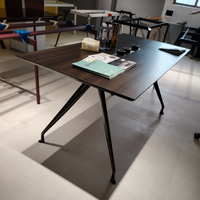 Pieds de table de salle à manger modernes en aluminium noir réglables en forme de Z, base de bureau rectangulaire, quincaillerie pour salon et hôtel