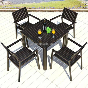 UPTOP – ensemble <span class=keywords><strong>de</strong></span> Table à manger <span class=keywords><strong>en</strong></span> <span class=keywords><strong>plastique</strong></span> et bois, facile à <span class=keywords><strong>nettoyer</strong></span> par tous les temps, Tables et <span class=keywords><strong>chaises</strong></span> d'extérieur - Product Image 3