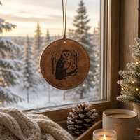 Ornements suspendus pour arbres de Noël-Décor en forme d'arbre en cuir PU gravé au laser avec logo personnalisé pour Noël promotionnel