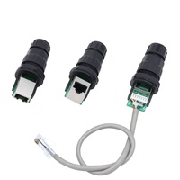 Connecteur réseau RJ45 de type panneau IP68, câble Ethernet Cat5e CAT6 24AWG, 8 broches, plaqué cuivre, connecteur de signal