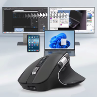 Souris sans fil ergonomique RGB à charge tri-mode, compatible avec plusieurs appareils, adaptée aux ordinateurs et ordinateurs portables, idéale pour le bureau