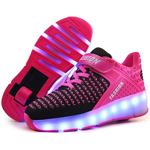 Chaussures à roulettes personnalisées pour enfants avec une seule roue, baskets de sport décontractées à LED, chaussures à roulettes avec roue rétractable - Product Image 3