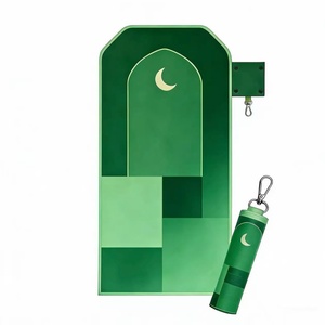 Wholesale YASEEN Customized 100% Cotton Anti-Pilling Foldable Prayer Mat Keychain Portable Travel Size for Home Airplane-Islamic - Product Image 1