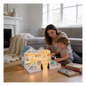 Modelo de Casa en Miniatura Contemporánea con Luces y Muebles, Casas de Plástico para Exhibición, Regalo para Niños, Adultos y Coleccionistas - Product Image 6