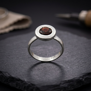 925 Sterling <b>Silver</b> Fine Jewelry <b>Ring</b> Gold-Plated Gemstone <b>Silver</b> <b>Rings</b> for Wedding or Engagement <b>Garnet</b> Gemstone - Product Image 1
