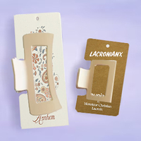 Exhibición de papel Tarjeta de garra de pelo Logotipo personalizado Pinza de pelo Clip de garra de cartón Embalaje para paquete Tarjeta de exhibición de horquilla