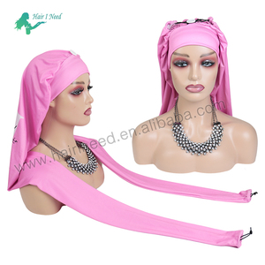 Custom Logo Pantyhose Sleeping <strong>Bonnet</strong> Elastic Fabric Long Braids Secure <strong>Bonnets</strong> for Long Hairstyles <strong>DreadLocks</strong> Turban Caps - Product Image 5