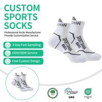 Chaussettes de sport pour hommes, en tricot élastique, à compression, avec logo sur le côté, en spandex/nylon/polyester, pour l'automne, usage sportif