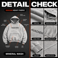 Sweat à capuche épais 500 g/m² pour homme, style vintage délavé à l'acide, coupe oversize, avec logo personnalisé, impression en relief, broderie, dégradé rétro, streetwear