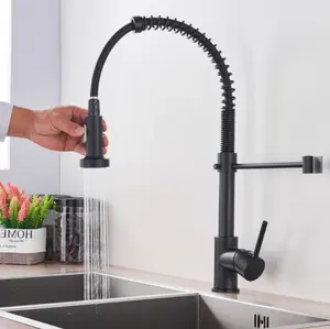 Robinet de cuisin rubinetto per lavello da cucina nero rubinetto da cucina a scomparsa miscelatore da scrivania monocomando rubinetto miscelatore a rotazione 360