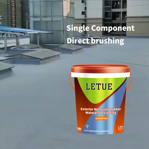 Pittura Liquida Monocomponente Antinfiltrazione per Tetti e Pareti Esterne, Rivestimento Impermeabile in Gomma Grigia per Applicazione a Pennello - Product Image 3
