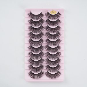 D Curly <span class=keywords><strong>Faux</strong></span> Mink Wispy Fluffy <span class=keywords><strong>Effet</strong></span> 3D 10 Paires Pack Boîte À La Main Modèle Bande <span class=keywords><strong>Russe</strong></span> <span class=keywords><strong>Faux</strong></span> <span class=keywords><strong>Cils</strong></span> - Product Image 2